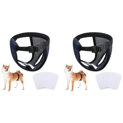 Qpets® Pet Use Breathable Reusable Dogs Diapers Female with 6 Absorbption Cotton Pad Comfort Doggy for Puppy L Recommended Waist 15.7-19.2 Inches 2PCS Qpets® Pet Use Breathable Reusable Dogs Diapers Female with 6 Absorbption Cotton Pad Comfort Doggy for Puppy L Recommended Waist 15.7-19.2 Inches 2PCS